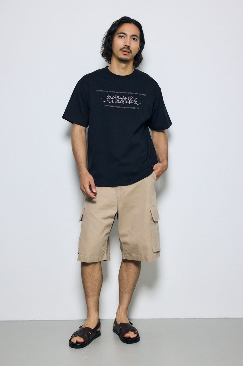 エンブロイダリーロゴTシャツ BLK L