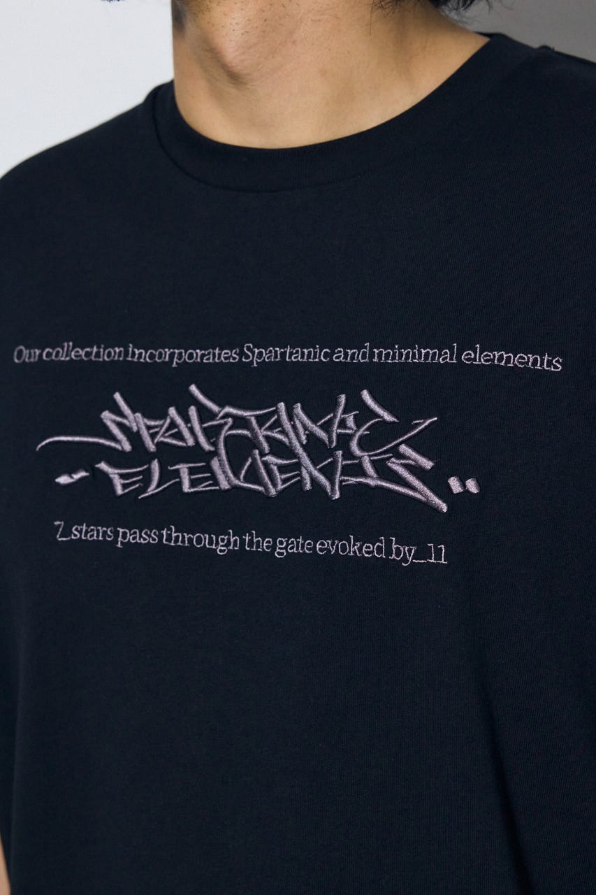 エンブロイダリーロゴTシャツ BLK L