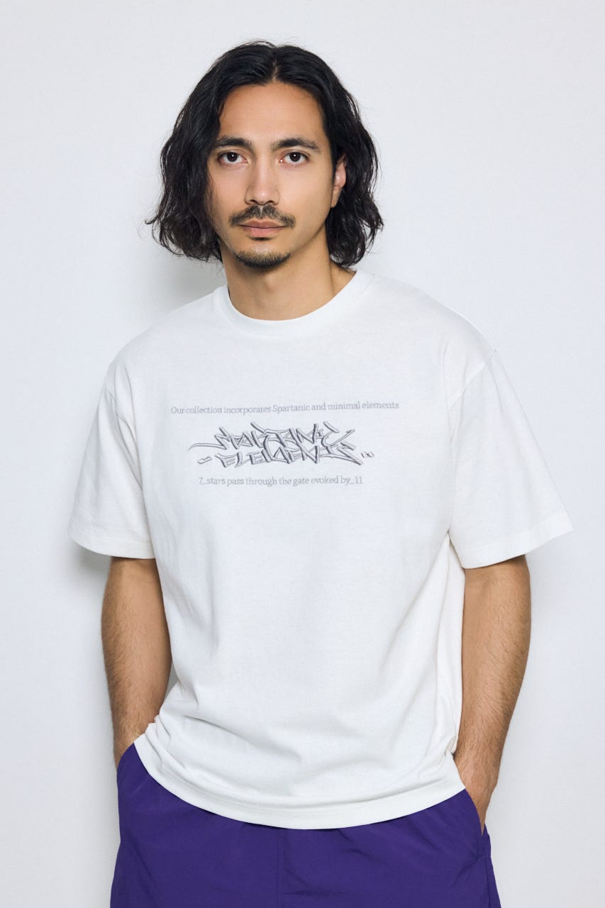 エンブロイダリーロゴTシャツ WHT M