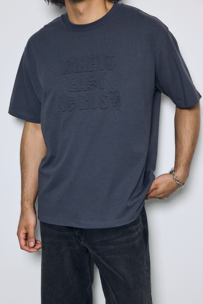 エンボスロゴTシャツ L/BLK M
