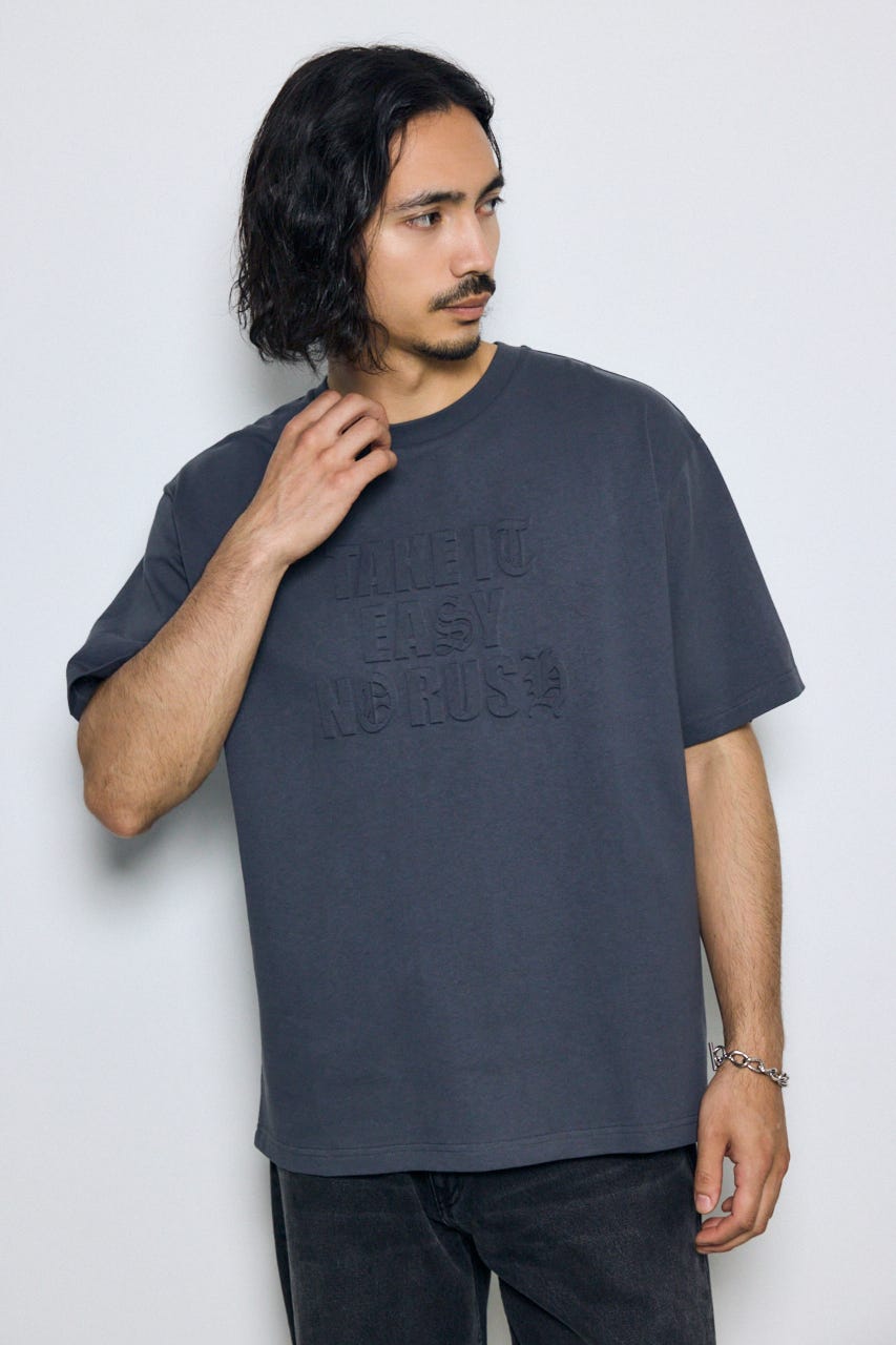 エンボスロゴTシャツ L/BLK M