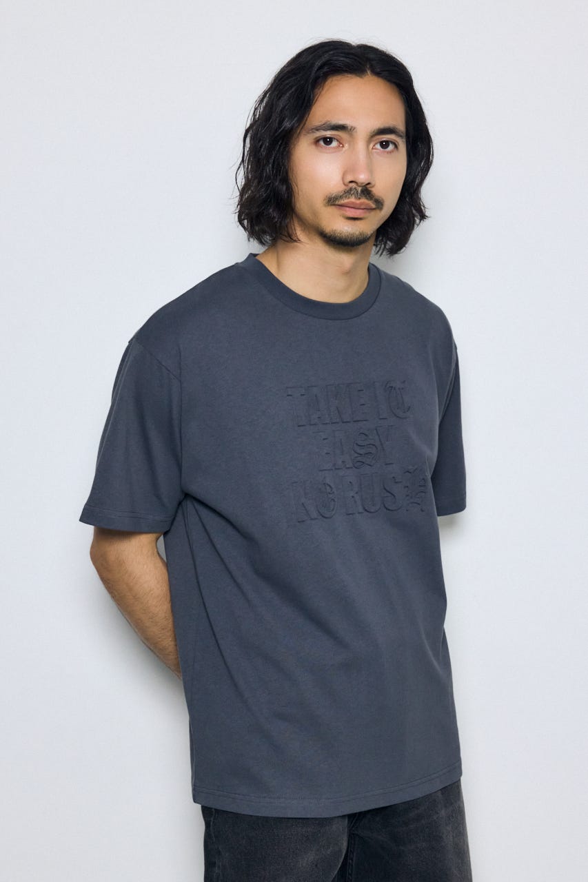 エンボスロゴTシャツ L/BLK M