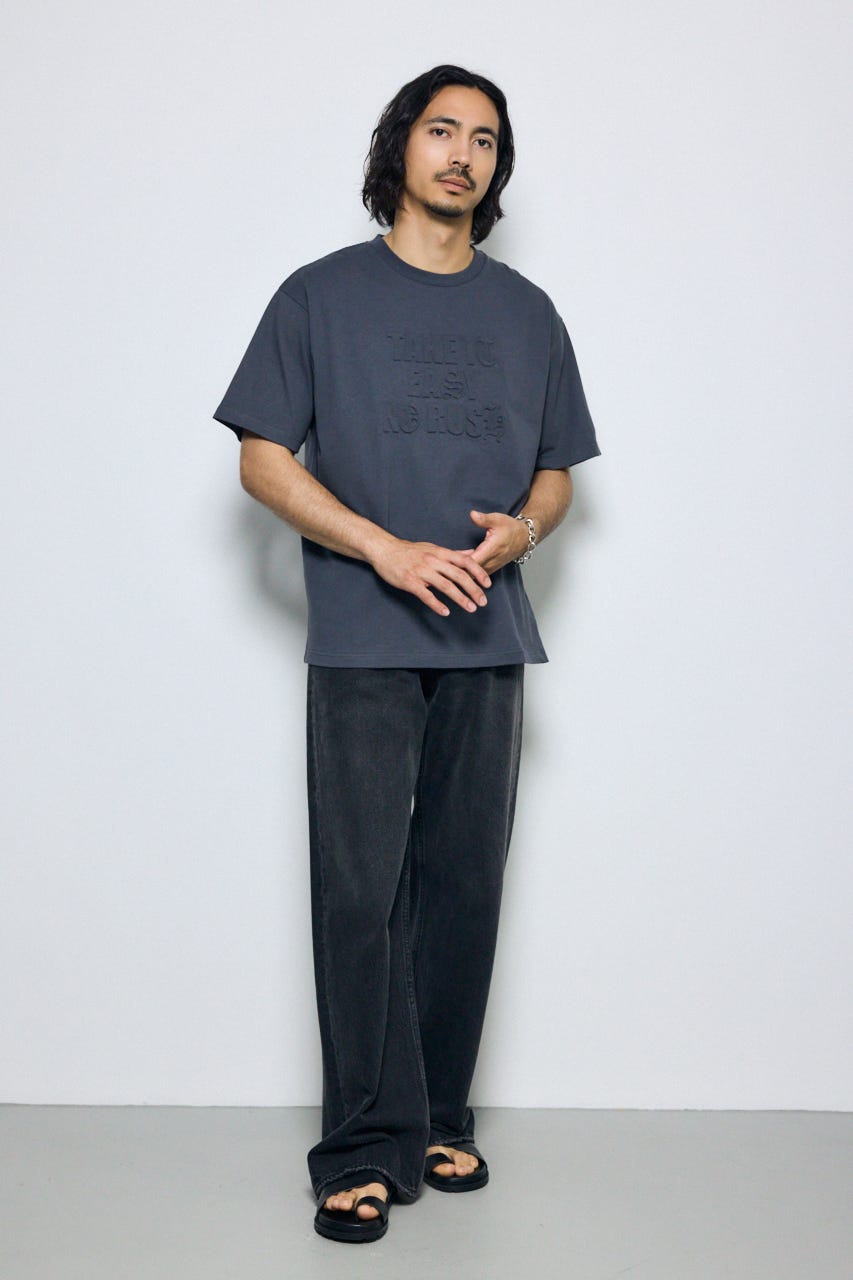 エンボスロゴTシャツ L/BLK M