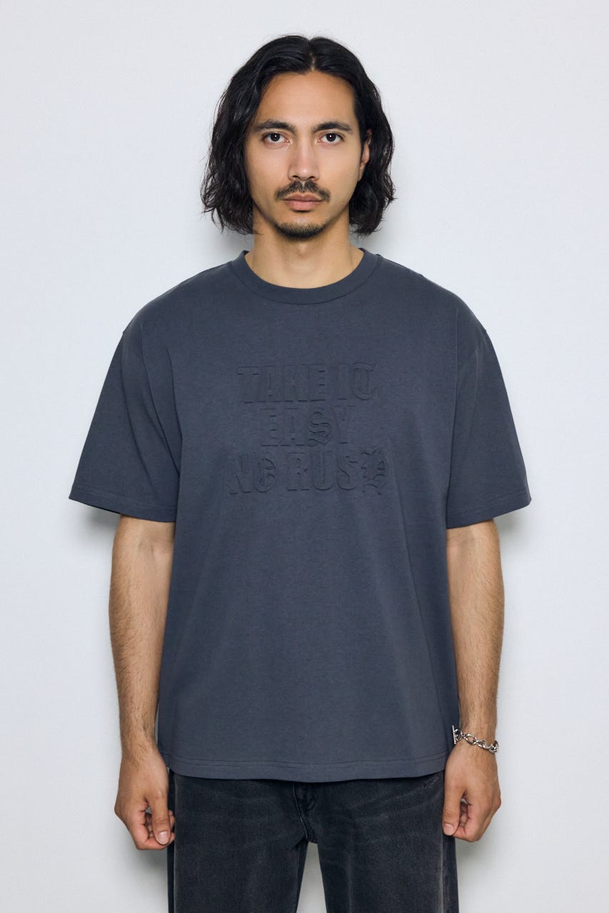 エンボスロゴTシャツ L/BLK M