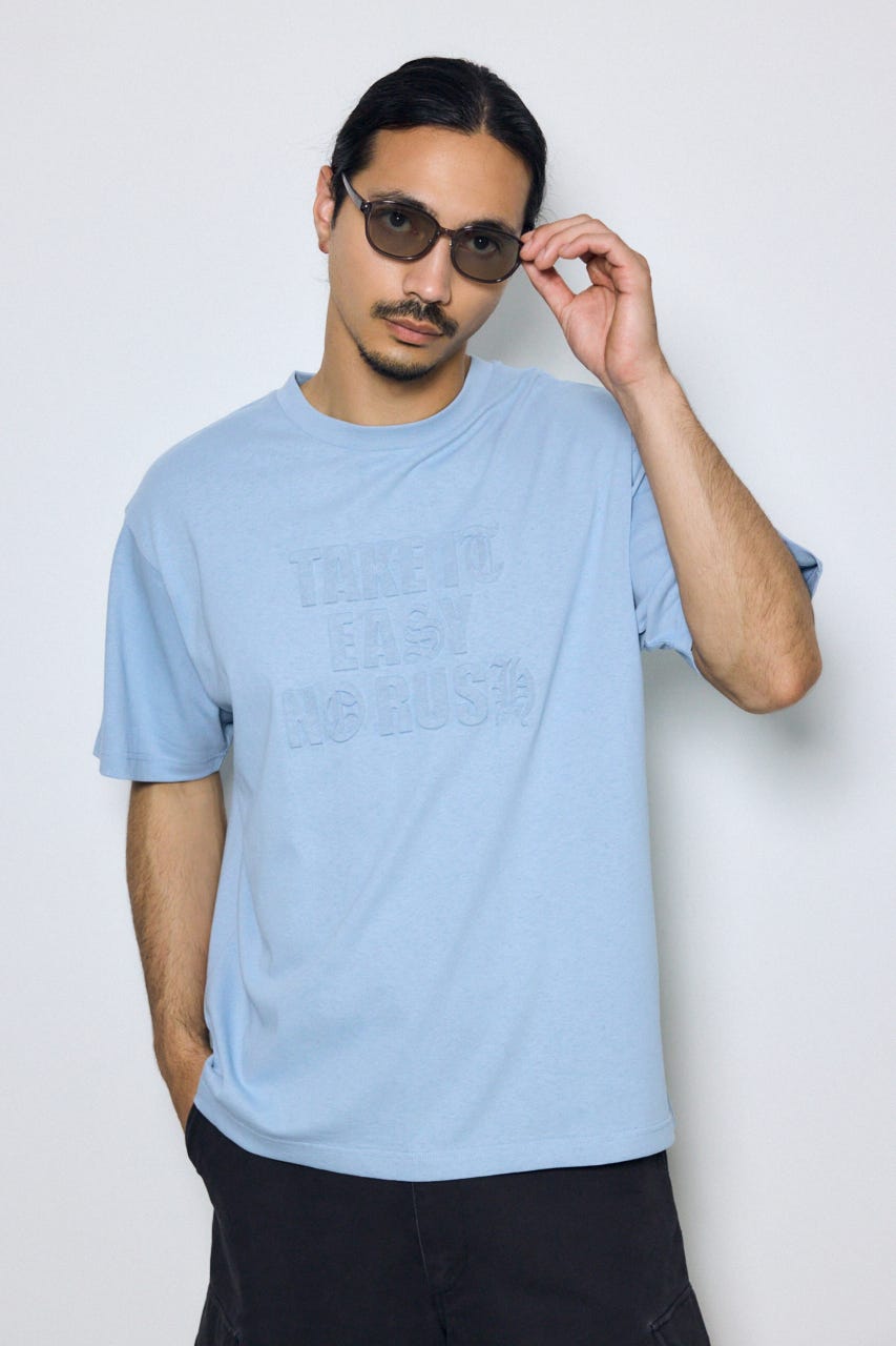 エンボスロゴTシャツ L/BLU M