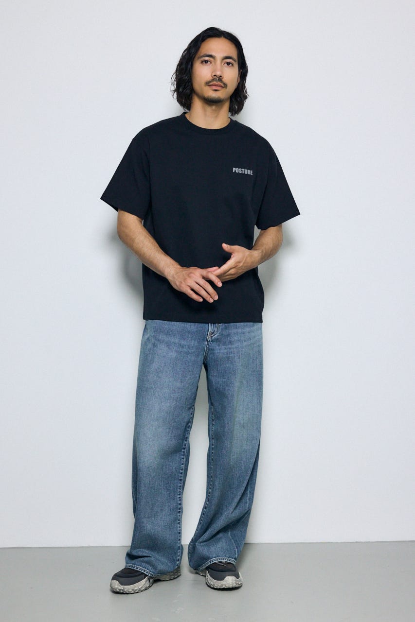 ワンポイントロゴTシャツ BLK L