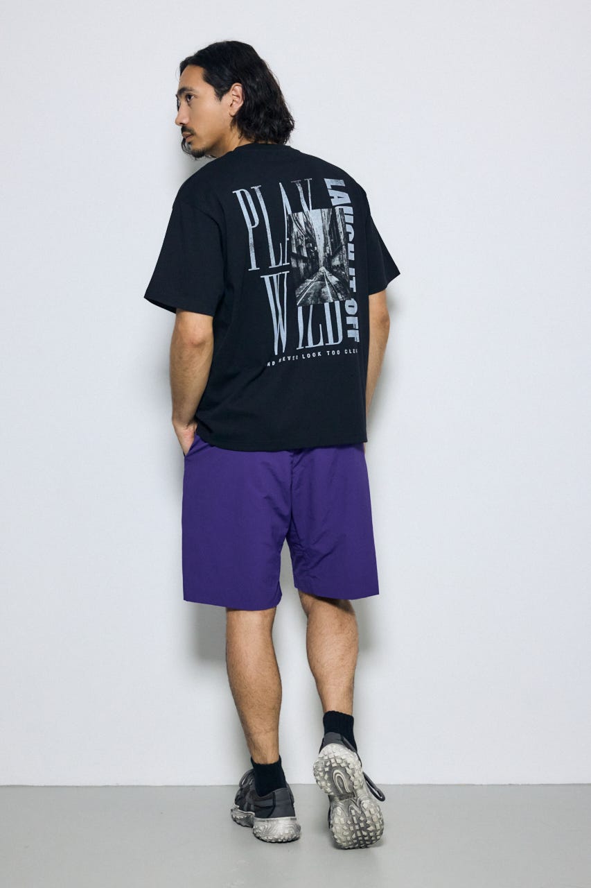 バーティカルグラフィックTシャツ BLK M