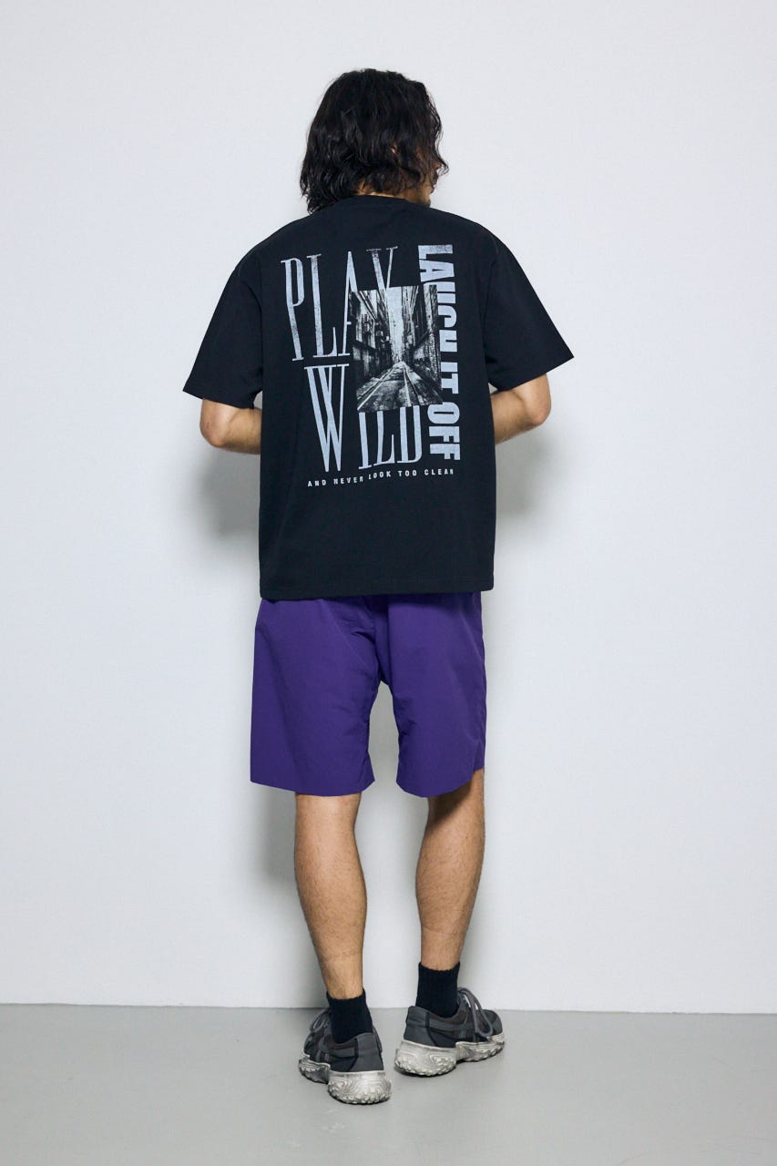 バーティカルグラフィックTシャツ BLK M