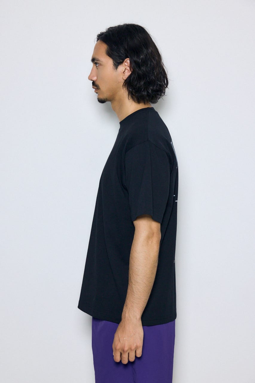 バーティカルグラフィックTシャツ BLK M