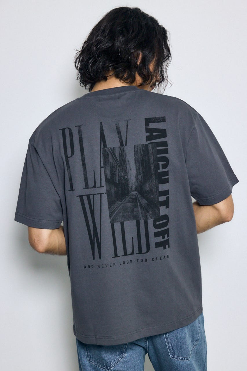 バーティカルグラフィックTシャツ GRY L
