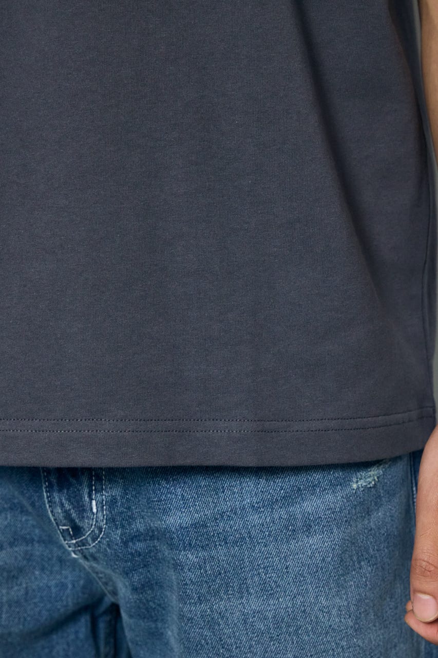 バーティカルグラフィックTシャツ GRY L
