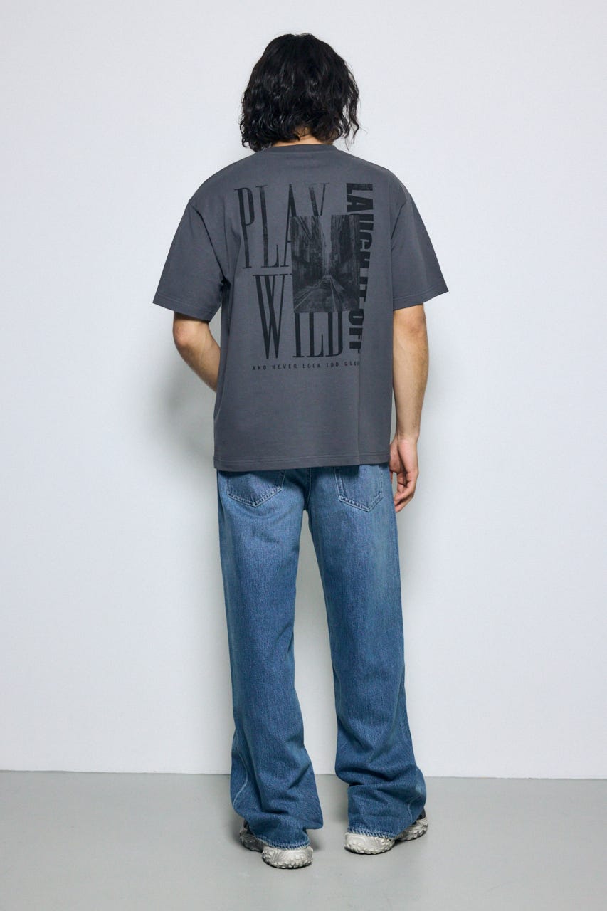 バーティカルグラフィックTシャツ GRY L