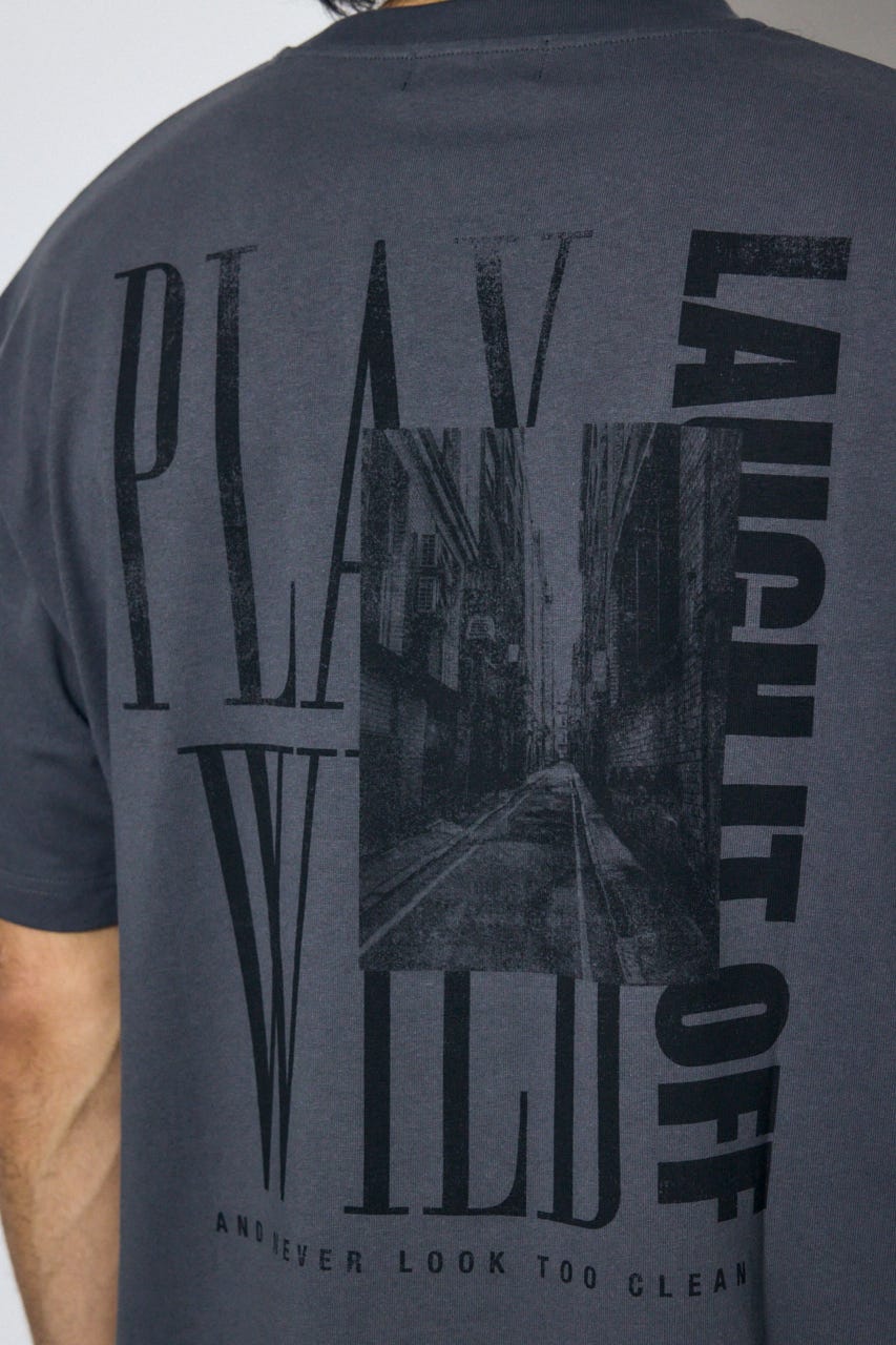 バーティカルグラフィックTシャツ GRY L