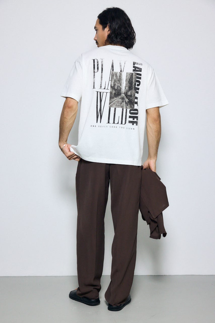 バーティカルグラフィックTシャツ WHT S