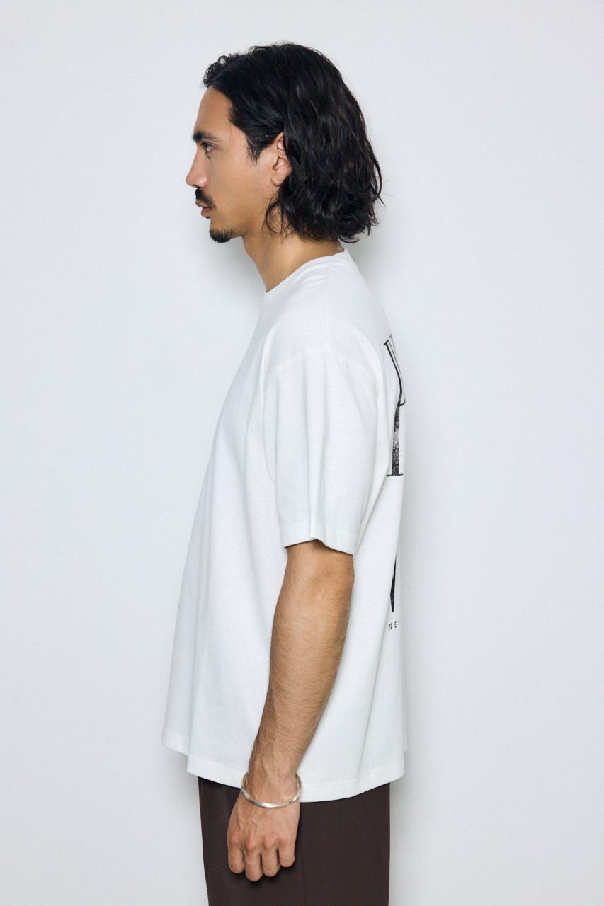 バーティカルグラフィックTシャツ WHT S