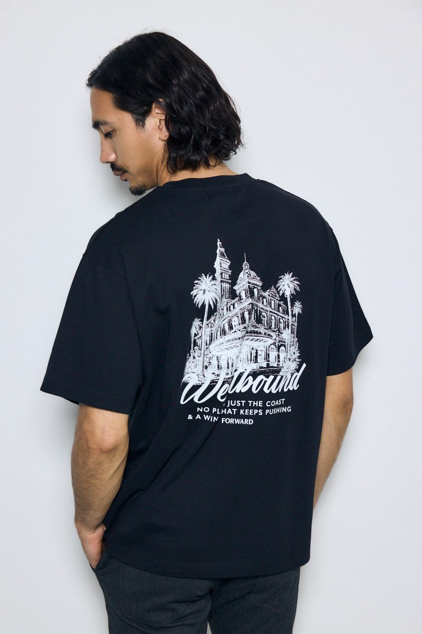 リゾートバックグラフィックTシャツ BLK L