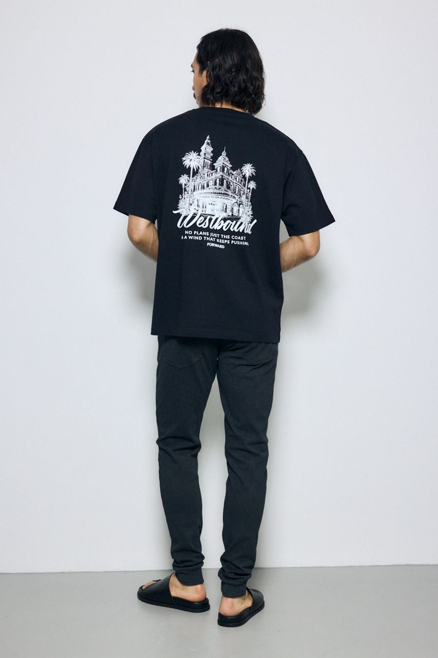 リゾートバックグラフィックTシャツ BLK L