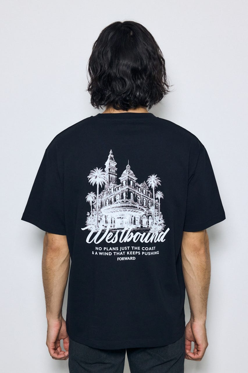 リゾートバックグラフィックTシャツ BLK L