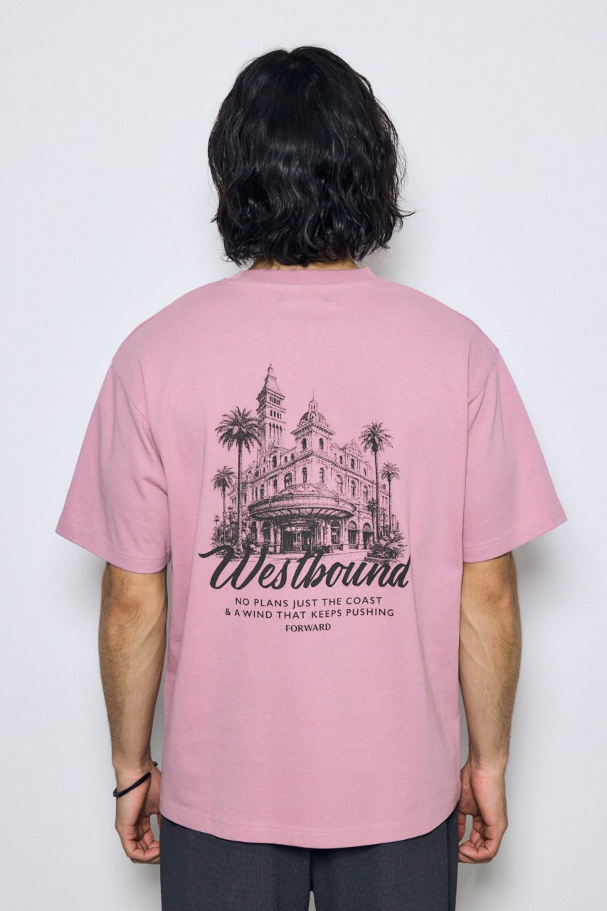リゾートバックグラフィックTシャツ D/PNK L