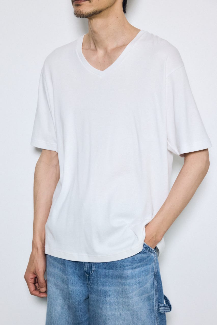 超長綿フライスV/NTEE WHT L