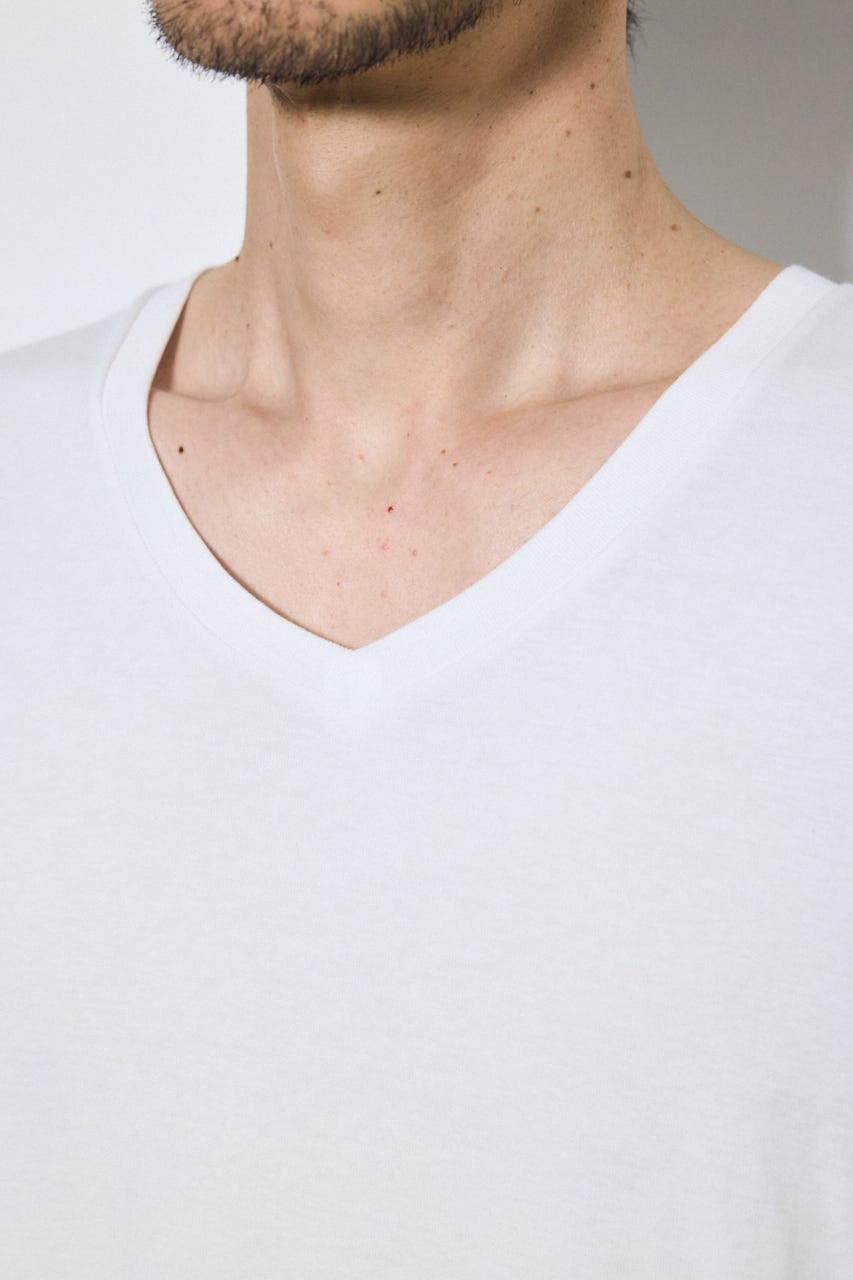 超長綿フライスV/NTEE WHT L