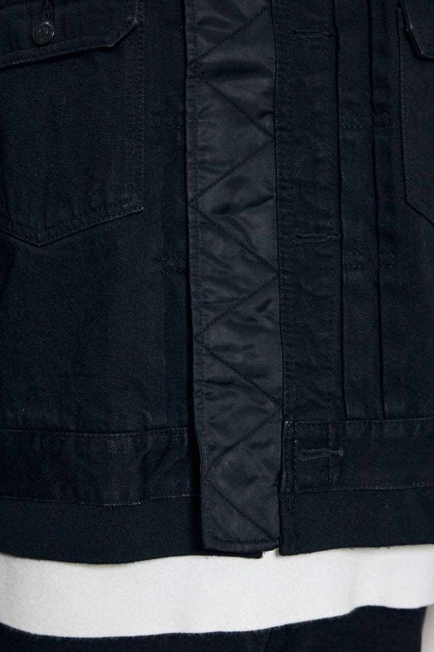 異素材デニムジャケット BLK M
