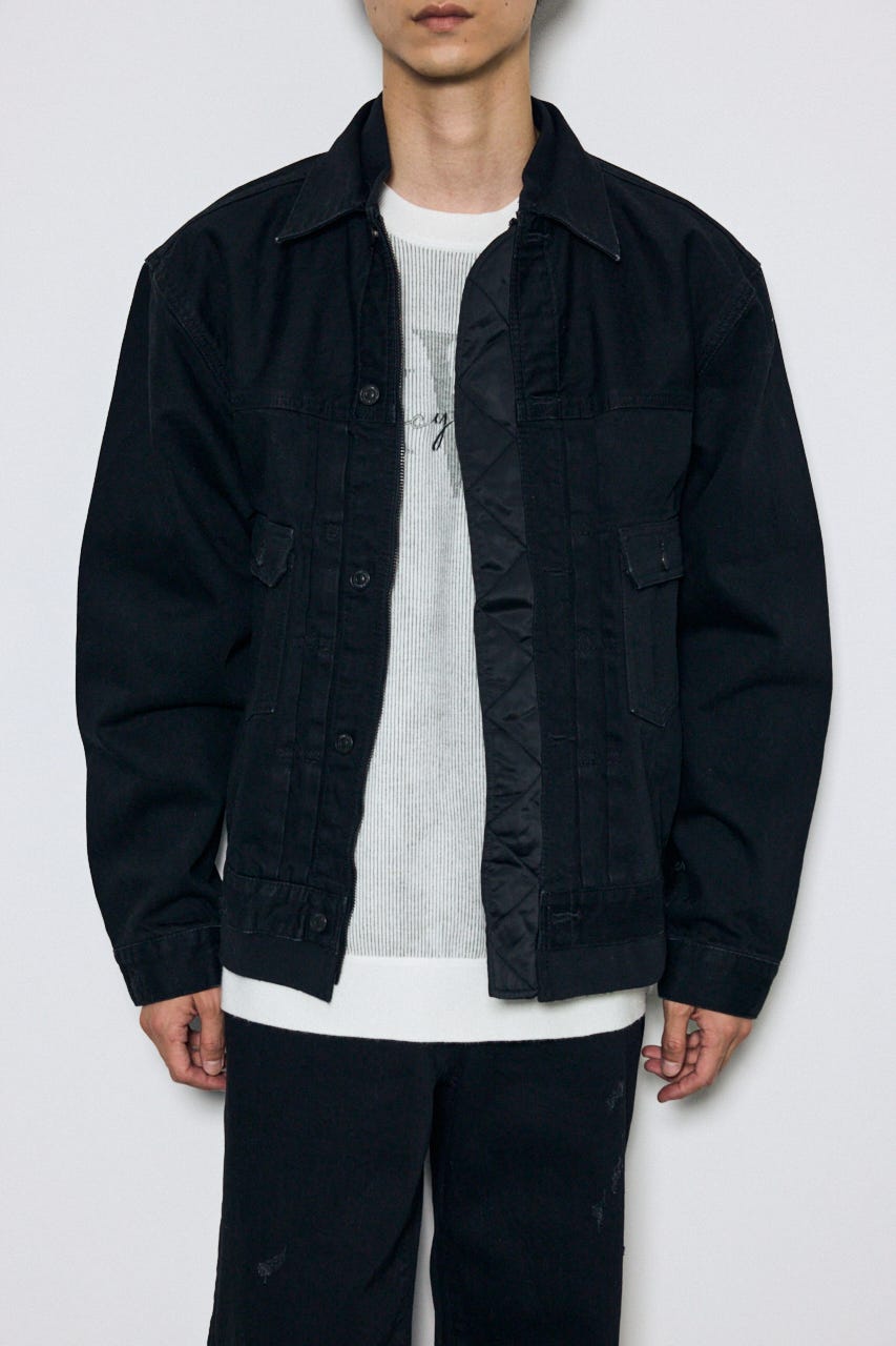 異素材デニムジャケット BLK M
