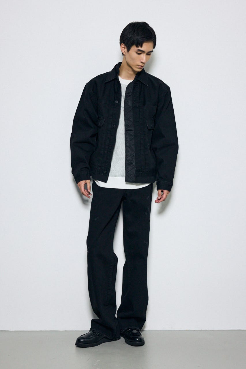 異素材デニムジャケット BLK M