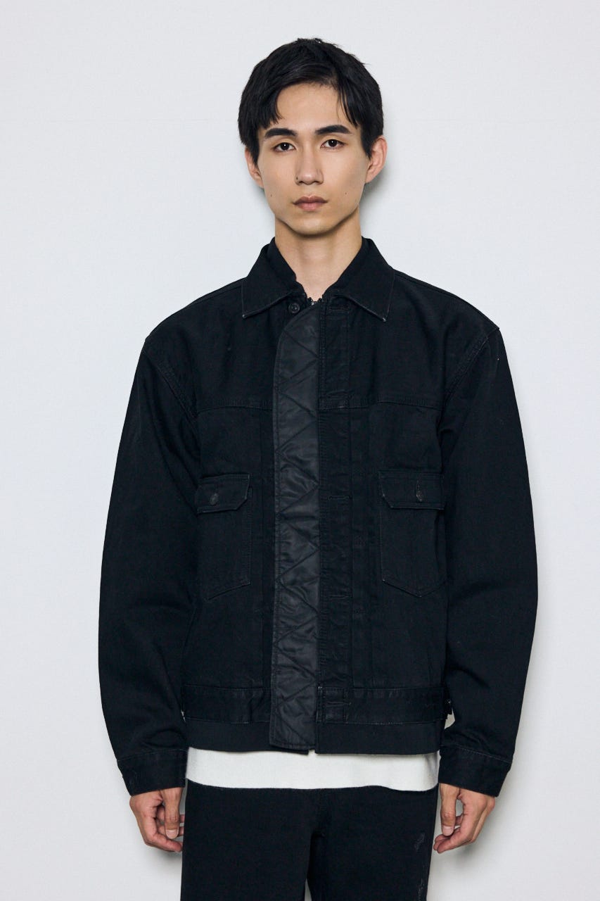 異素材デニムジャケット BLK M