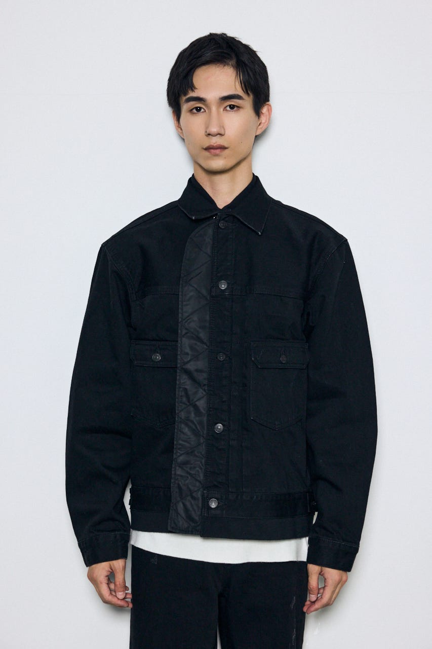 異素材デニムジャケット BLK M