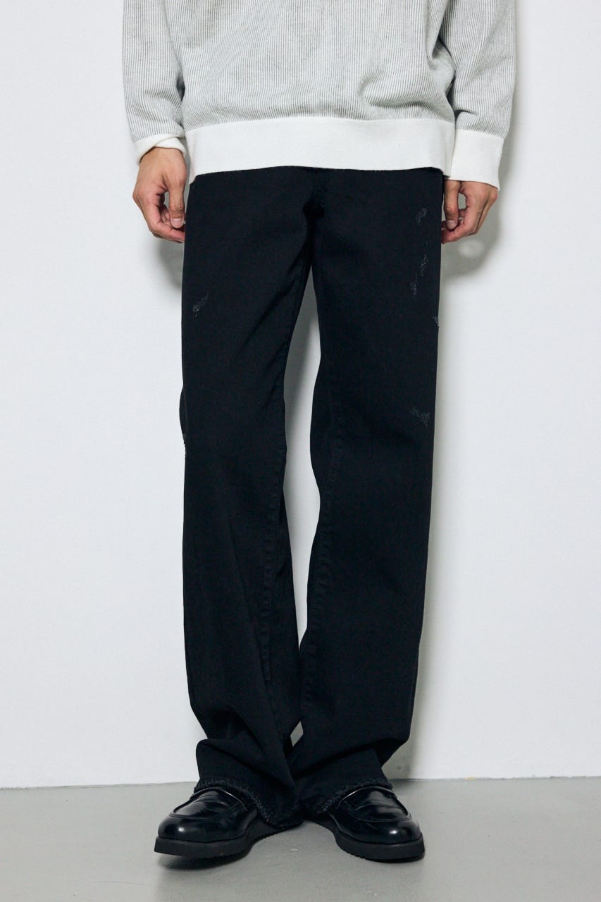 AZUL DENIM ダメージワイドデニム BLK M