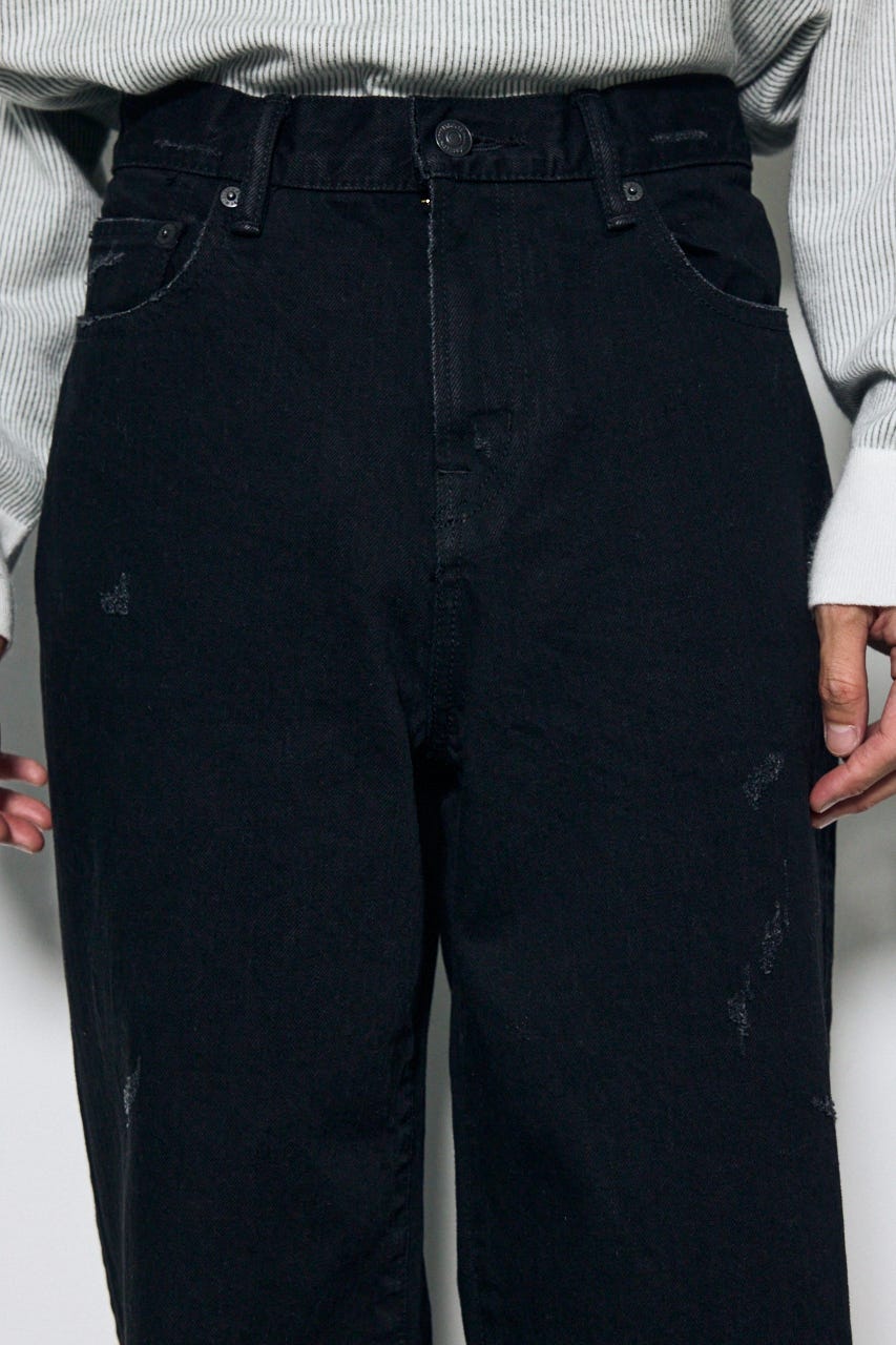 AZUL DENIM ダメージワイドデニム BLK M