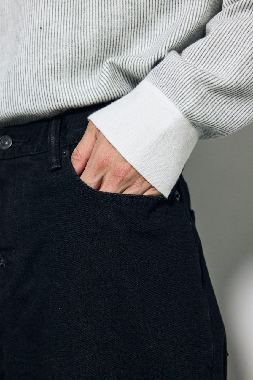 AZUL DENIM ダメージワイドデニム BLK M