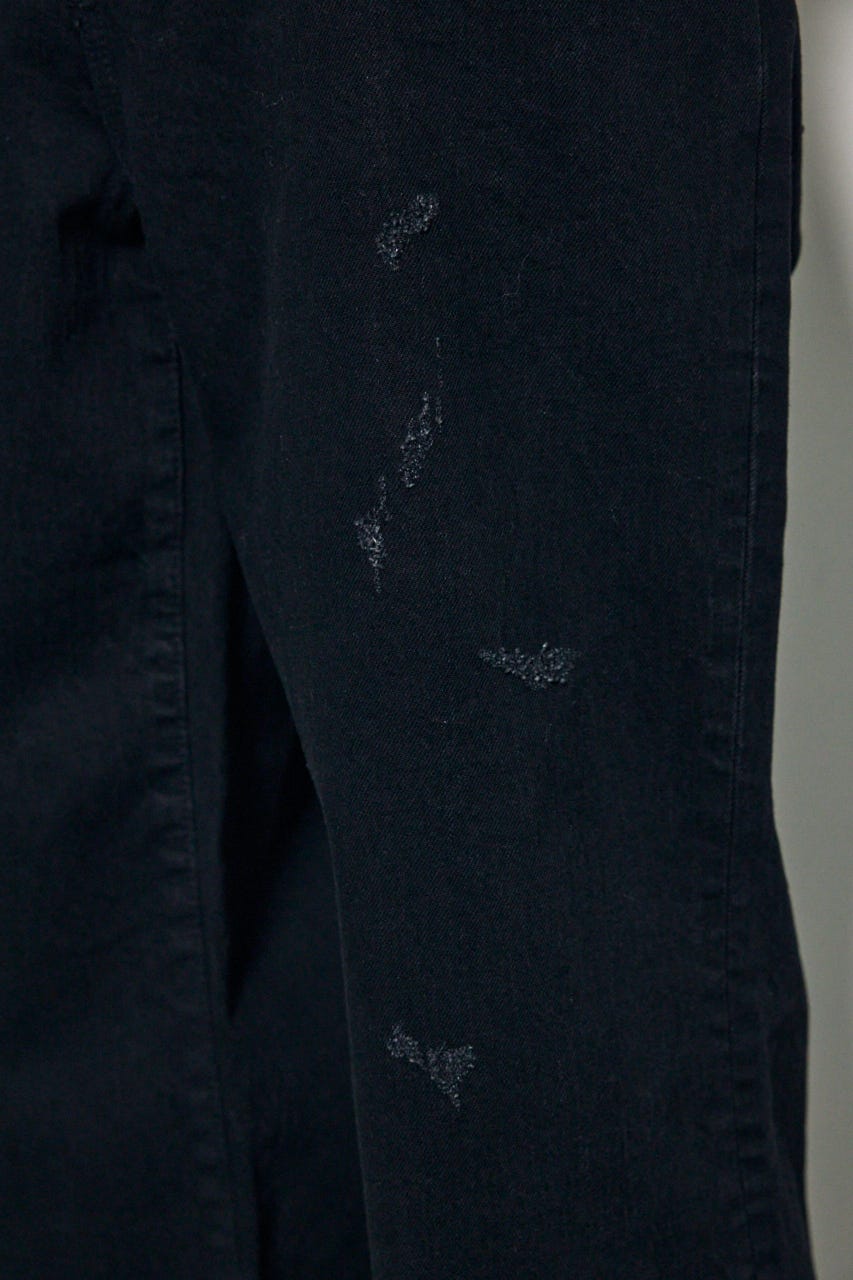 AZUL DENIM ダメージワイドデニム BLK M