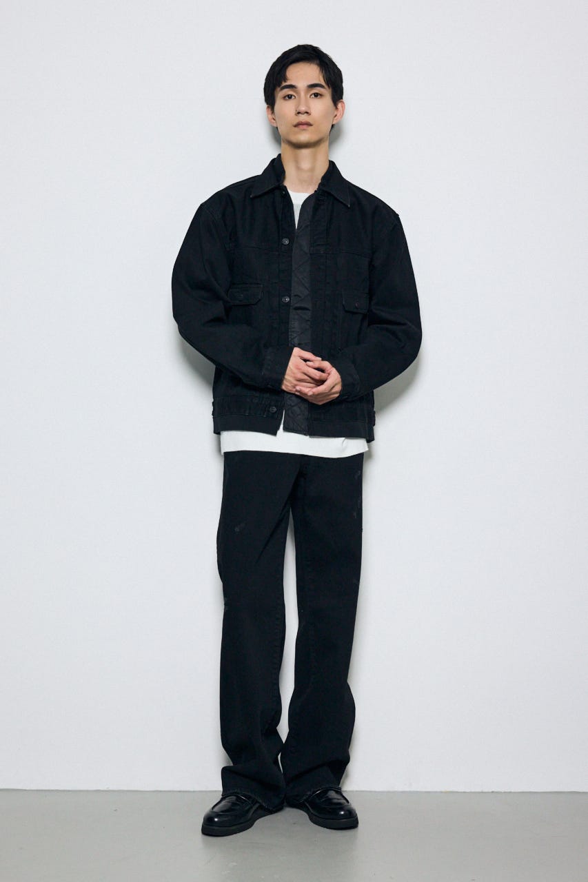 AZUL DENIM ダメージワイドデニム BLK M