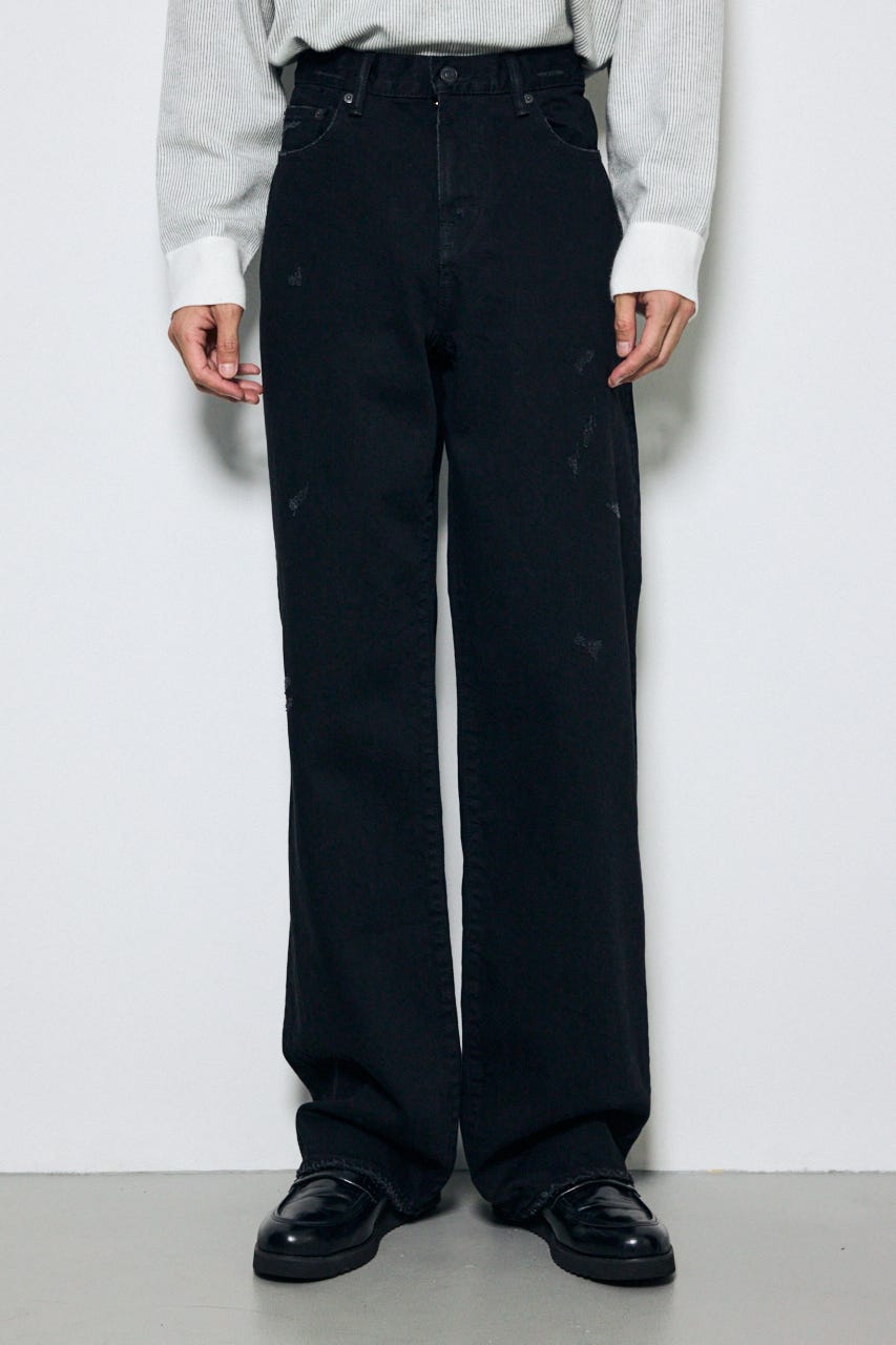 AZUL DENIM ダメージワイドデニム BLK M
