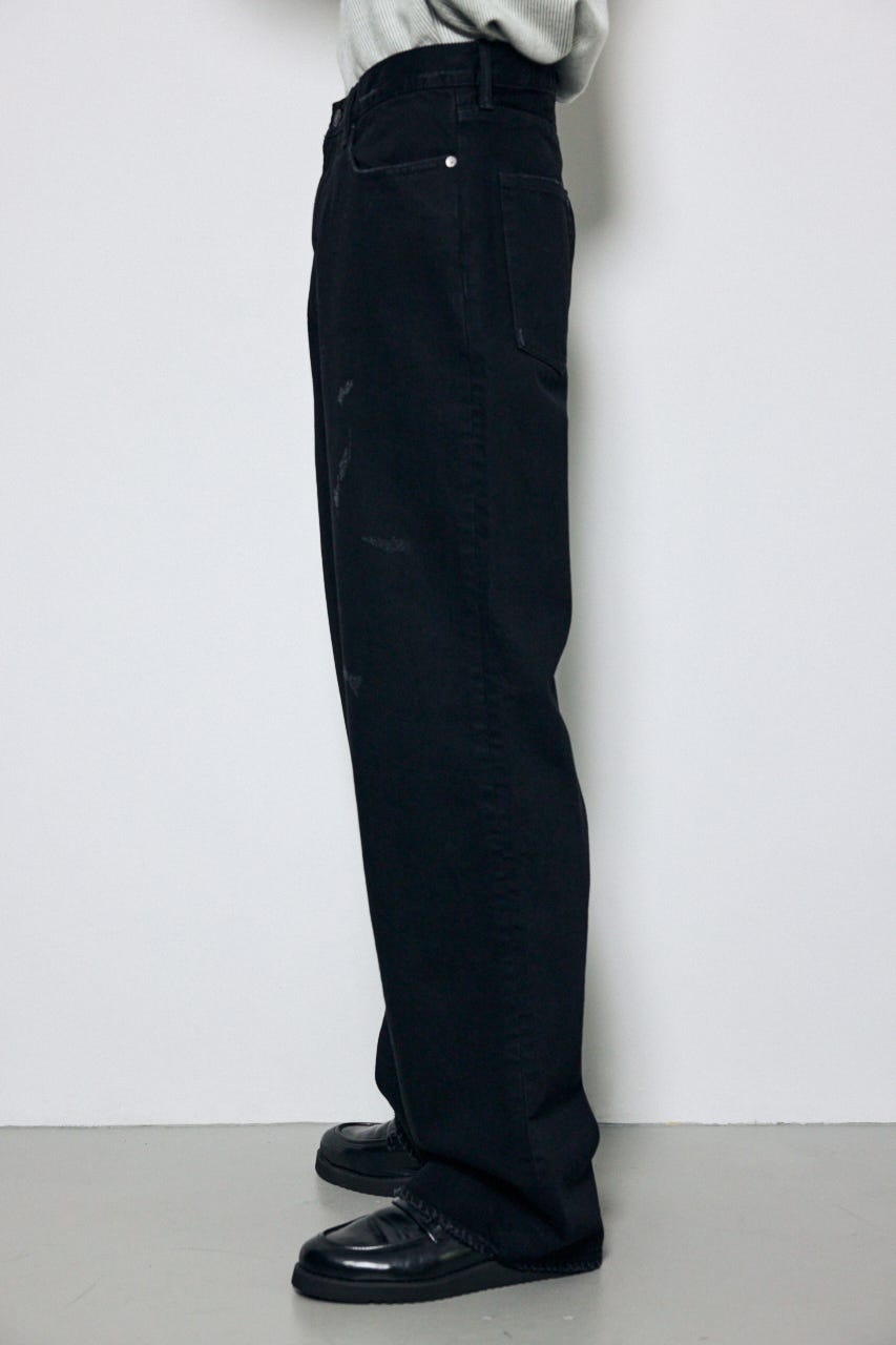 AZUL DENIM ダメージワイドデニム BLK M