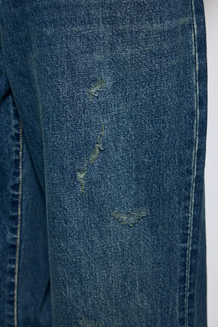 AZUL DENIM ダメージワイドデニム BLU L