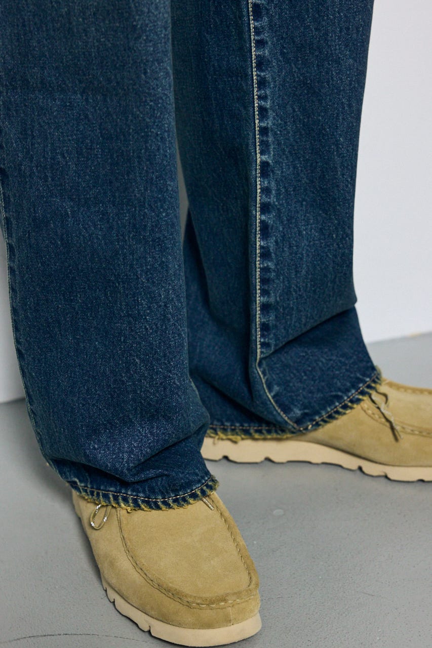 AZUL DENIM ダメージワイドデニム BLU L