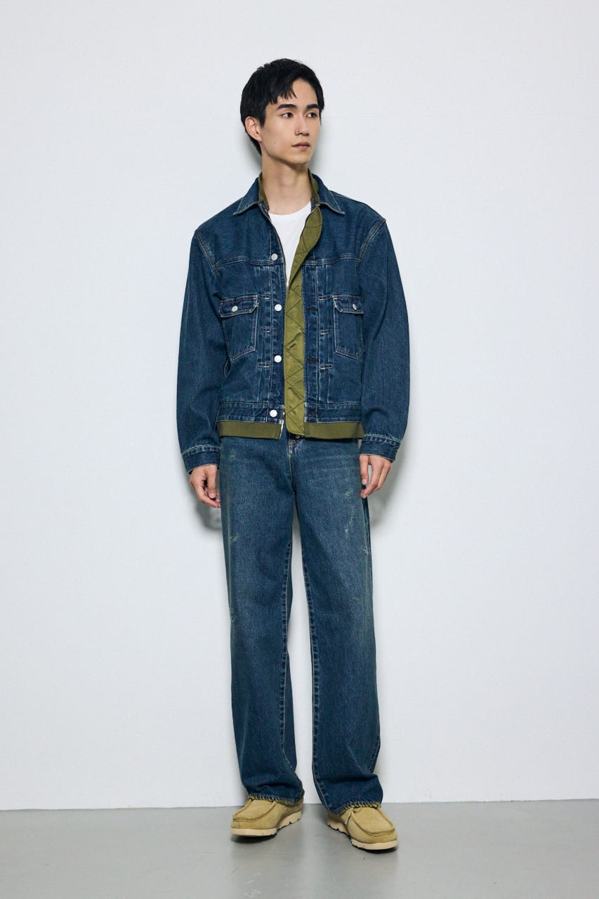 AZUL DENIM ダメージワイドデニム BLU L