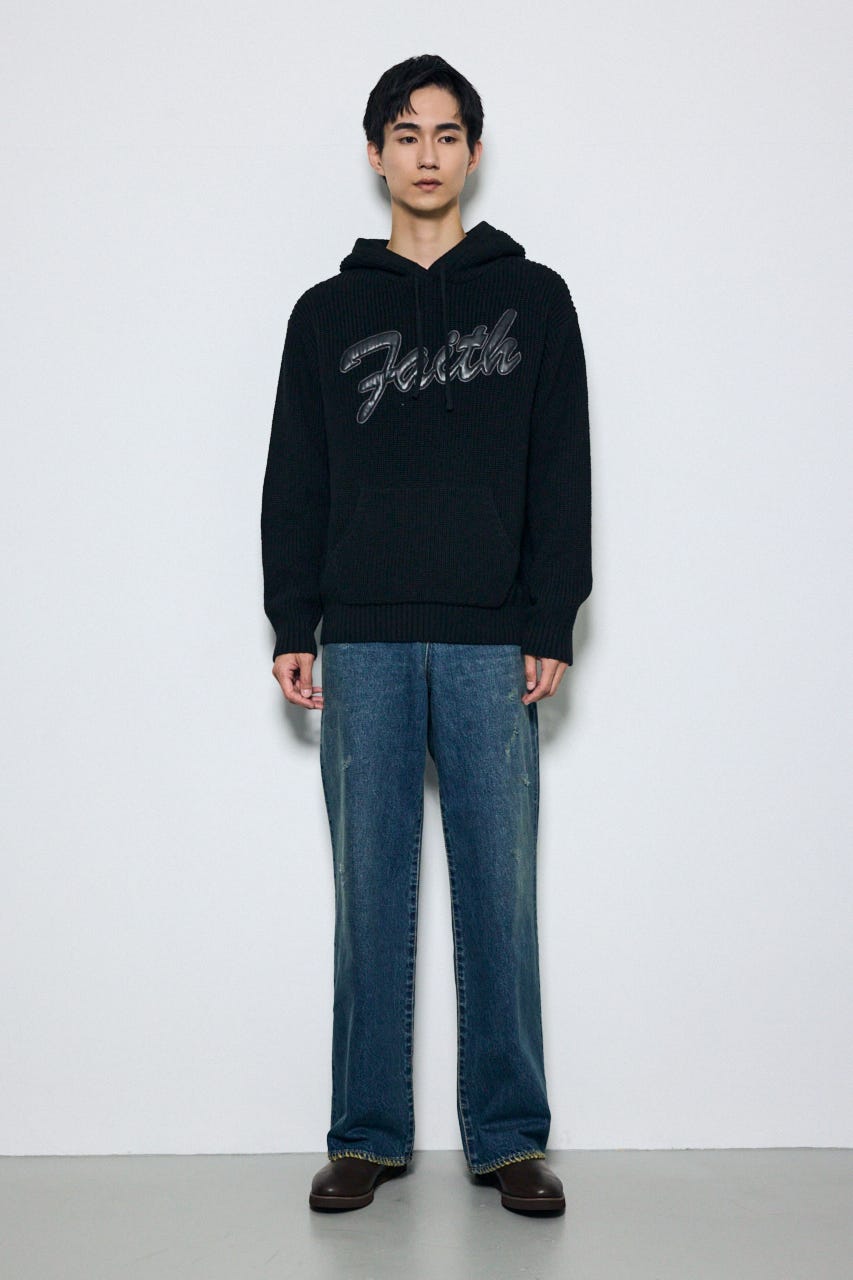 AZUL DENIM ダメージワイドデニム BLU L