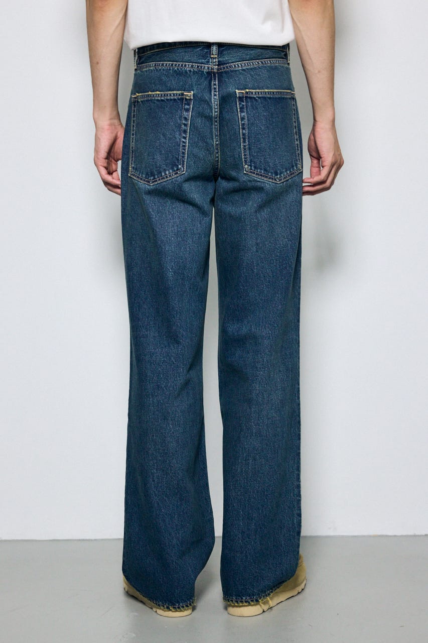 AZUL DENIM ダメージワイドデニム BLU L