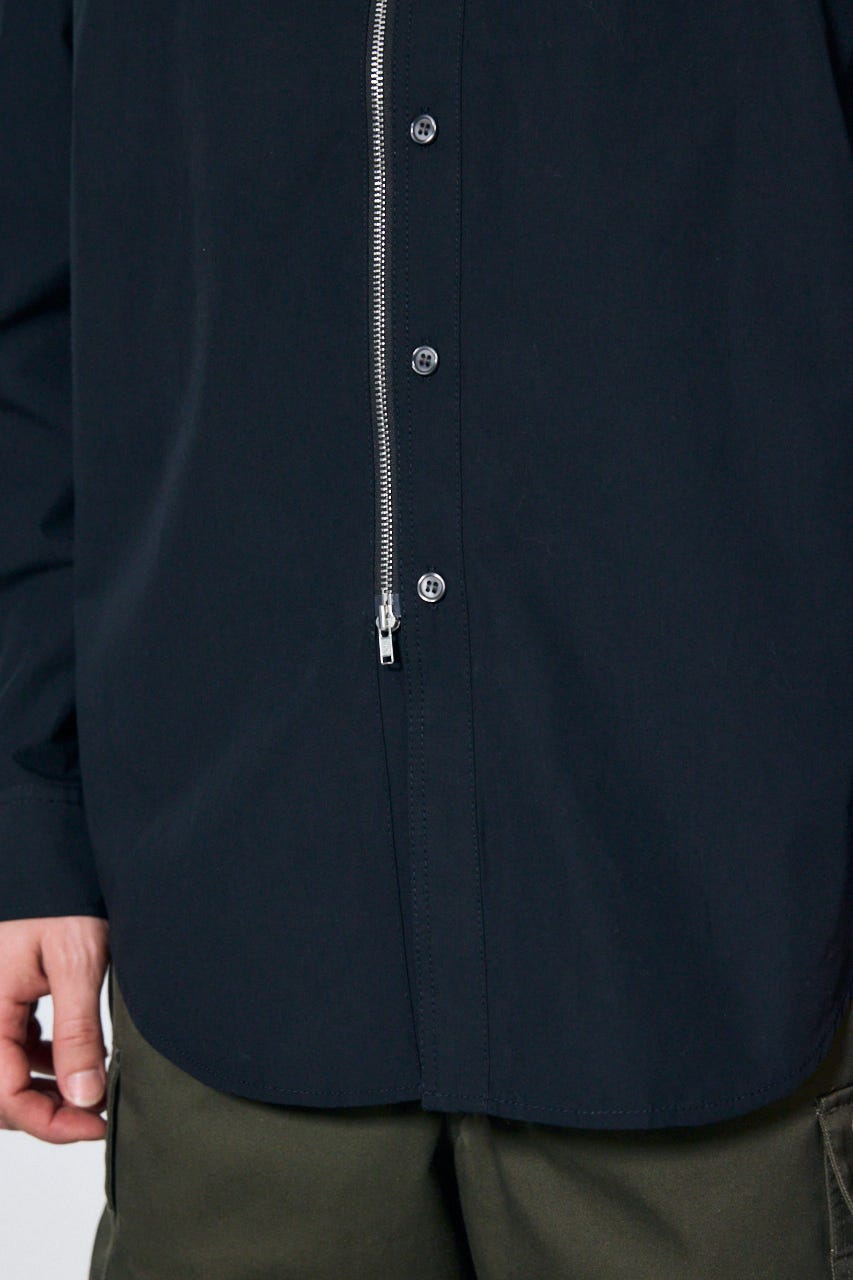 ジップアップ長袖シャツ BLK M