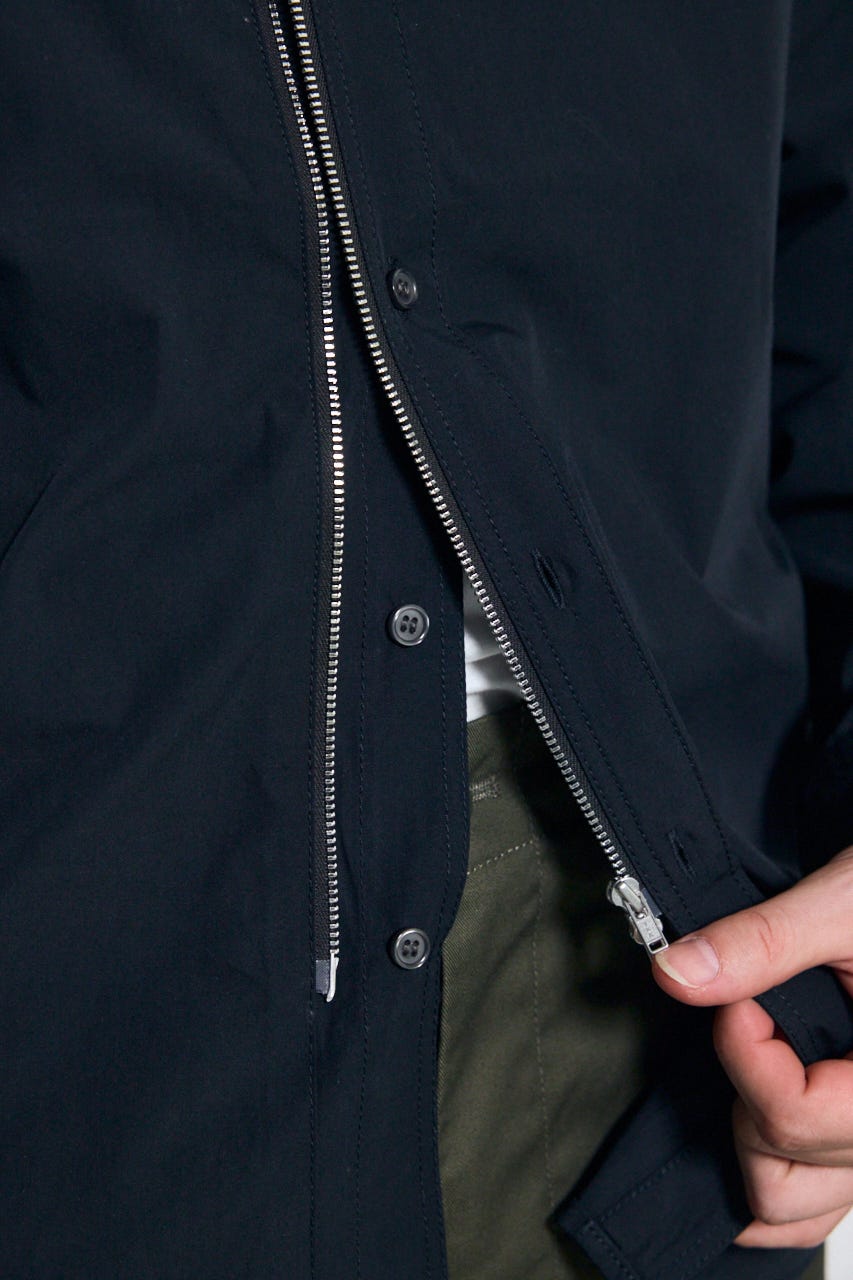 ジップアップ長袖シャツ BLK M