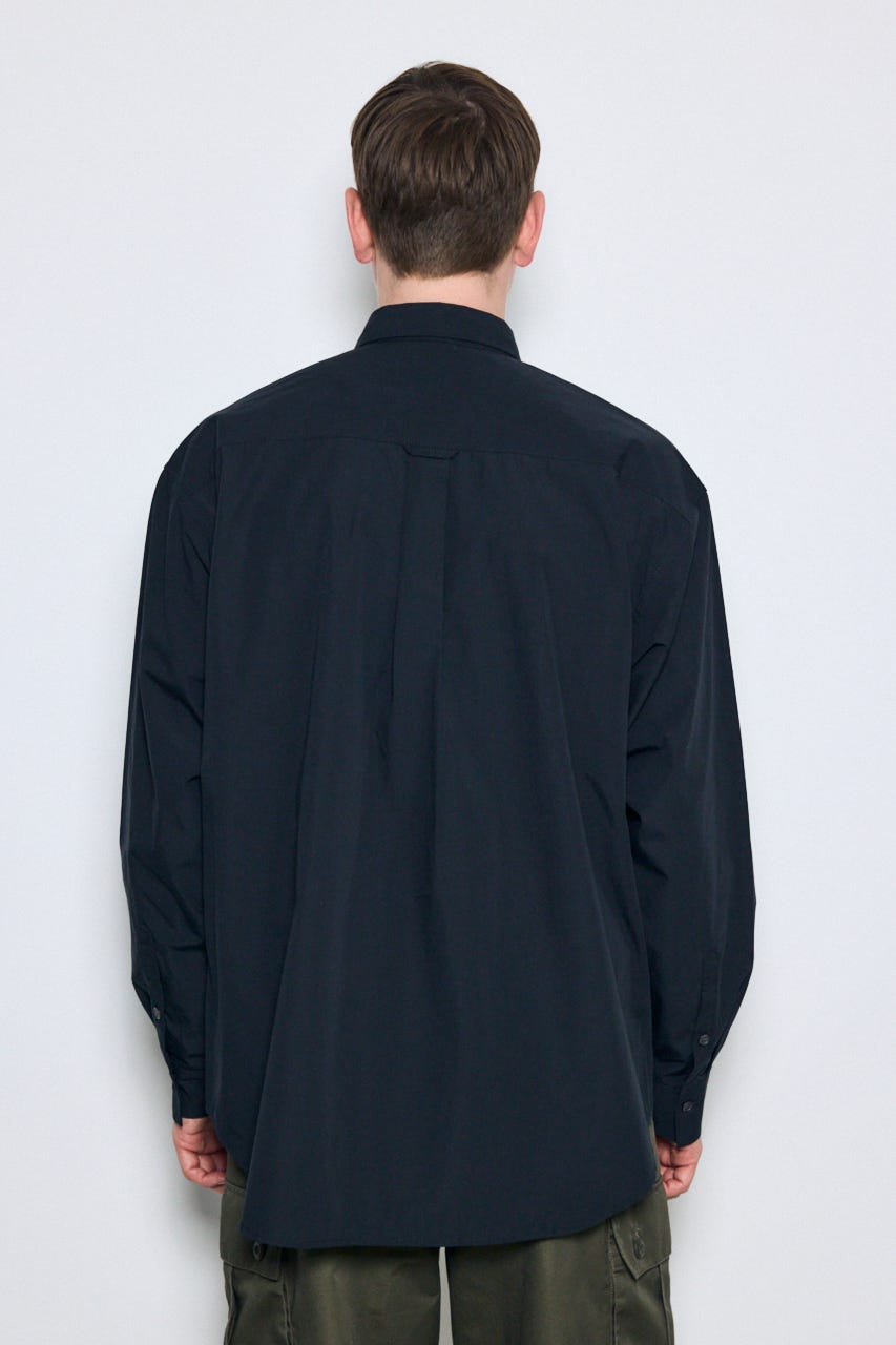 ジップアップ長袖シャツ BLK M