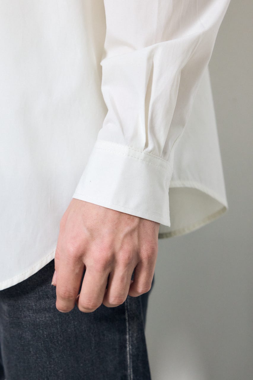 ジップアップ長袖シャツ WHT M