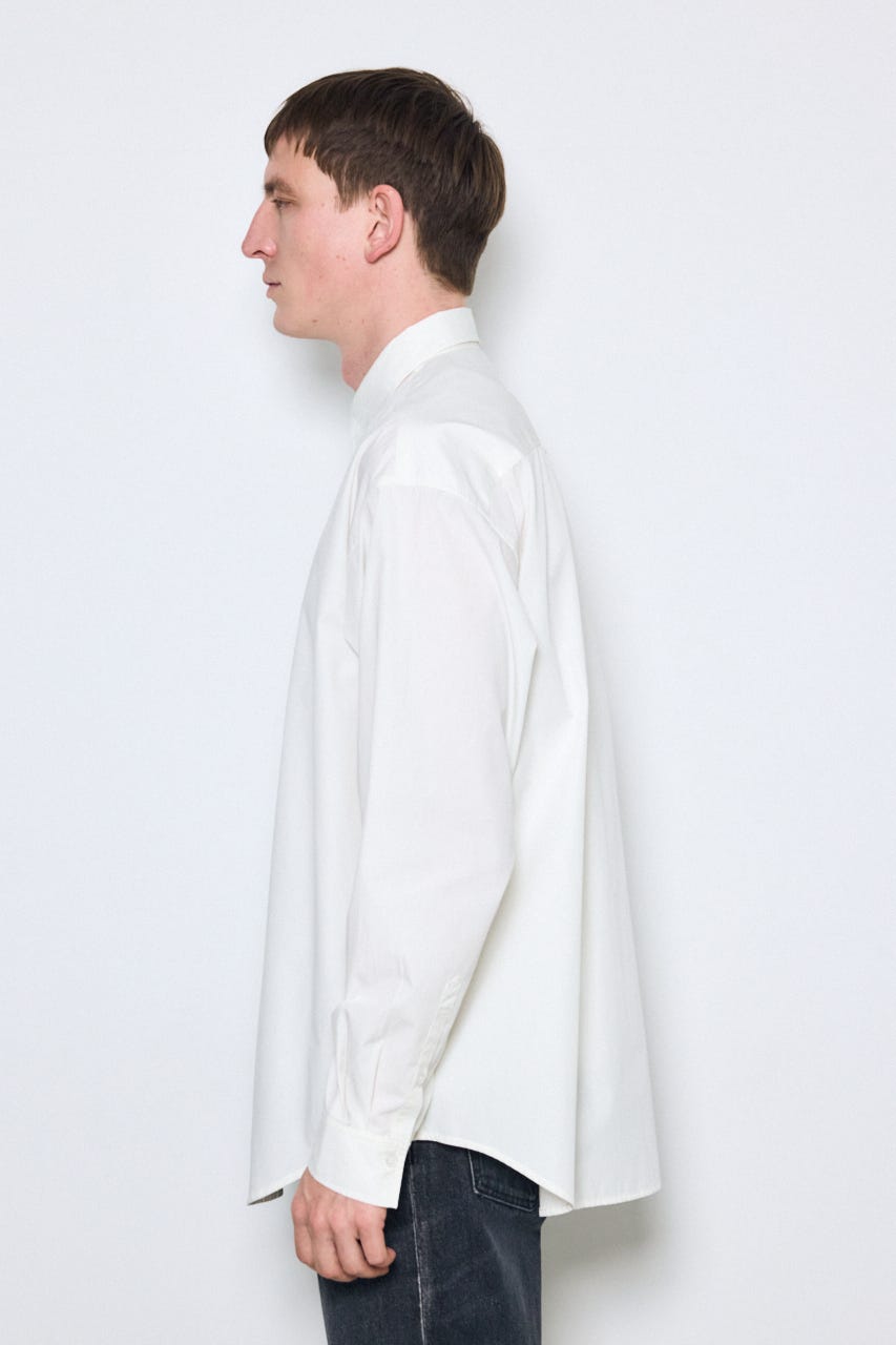 ジップアップ長袖シャツ WHT M