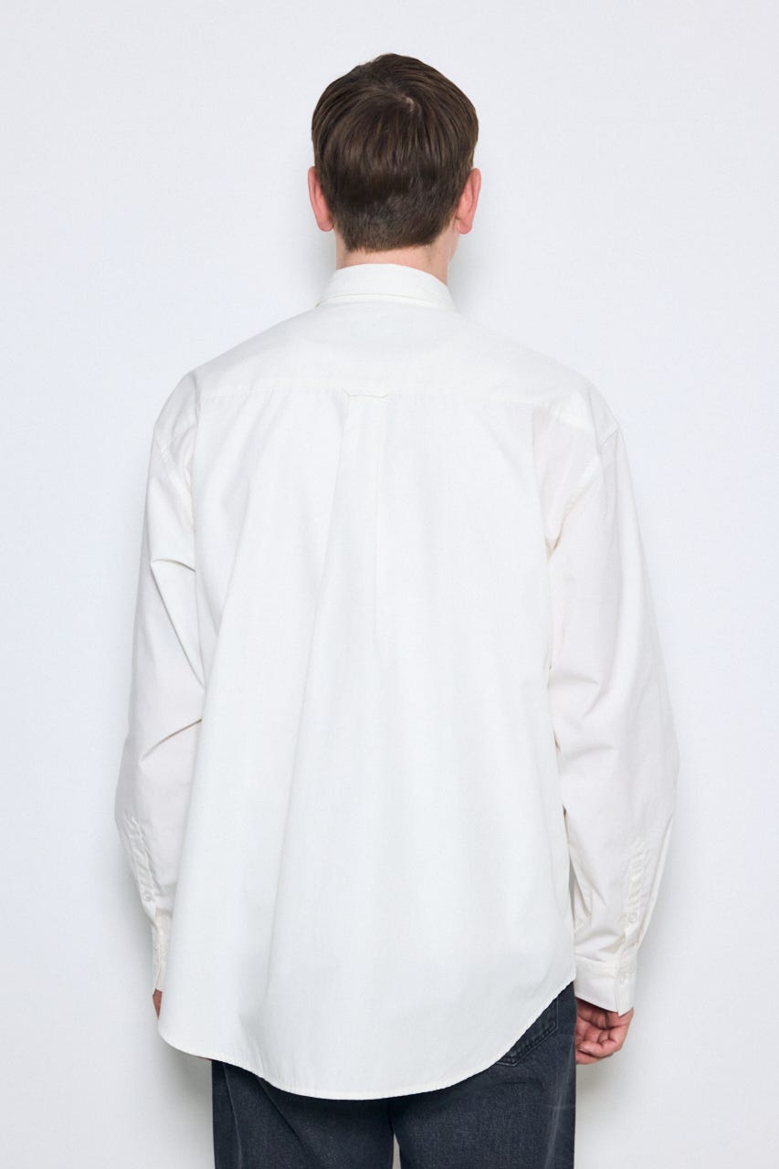 ジップアップ長袖シャツ WHT M