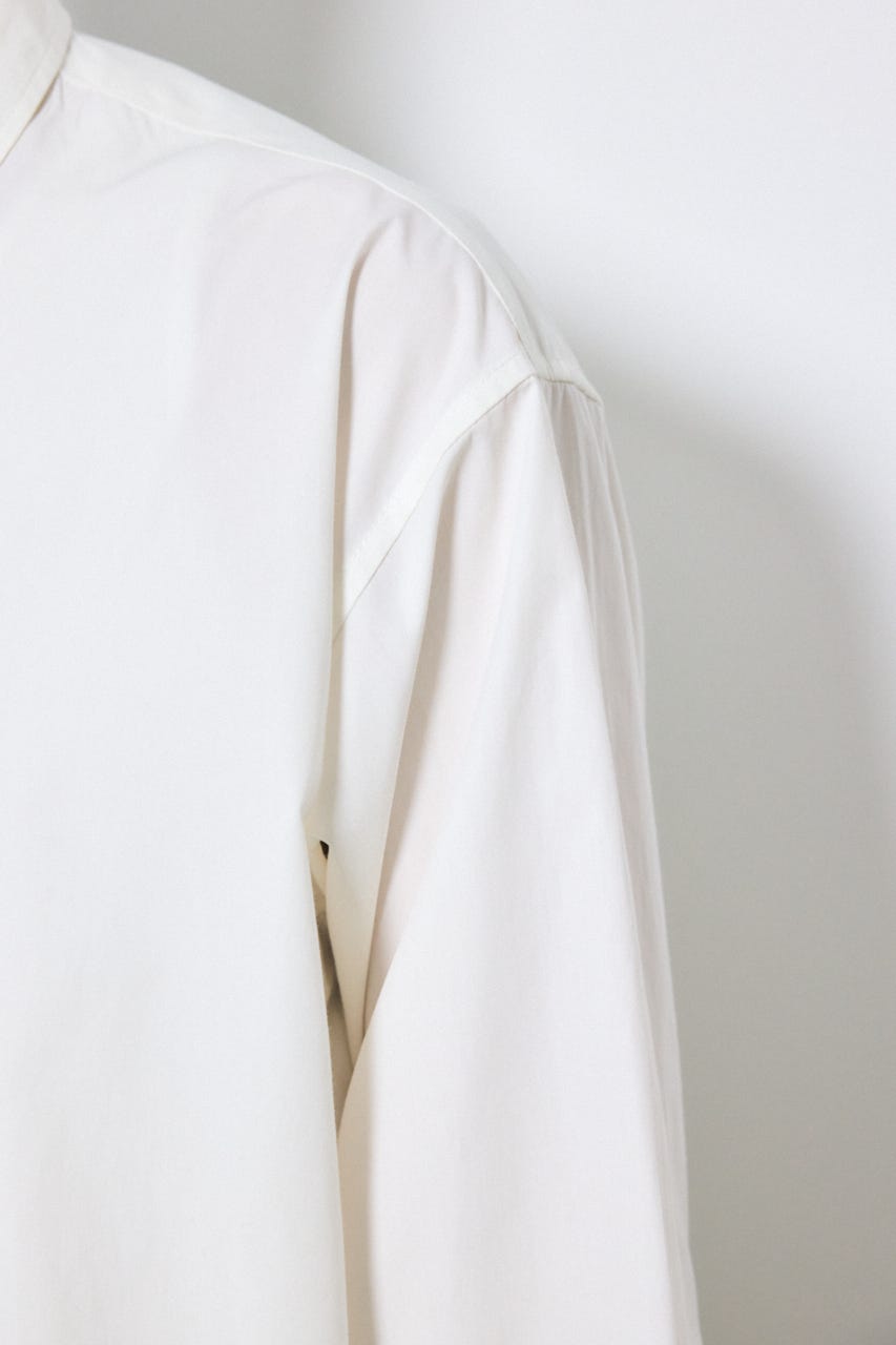 ジップアップ長袖シャツ WHT M