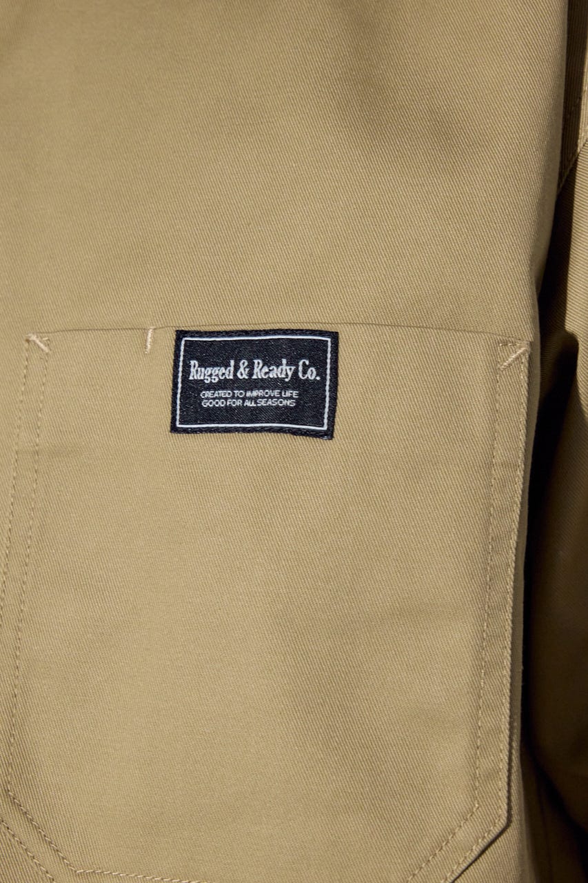 【SS先行アイテム】ハーフジップワークシャツ BEG L